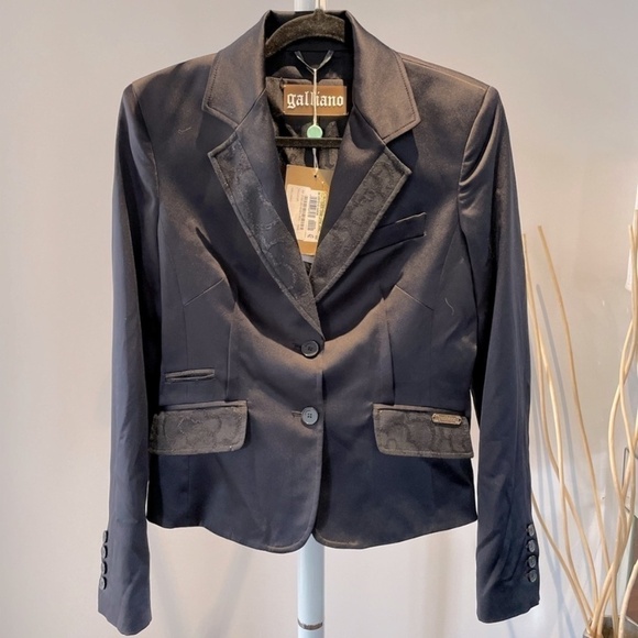 John Galliano black fitted blazer